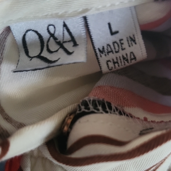 Vintage Q&A Striped Sleeveless V-Neck Dress L, Classic Summer Style - Picture 9 of 10